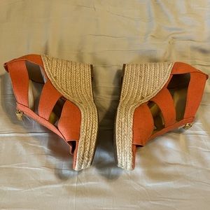 Michael Kors orange wedges size 7